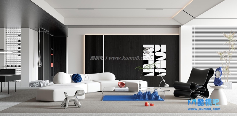 【客厅】奶油风现代客厅3d模型 3DMAX2014 vr渲染器.jpg