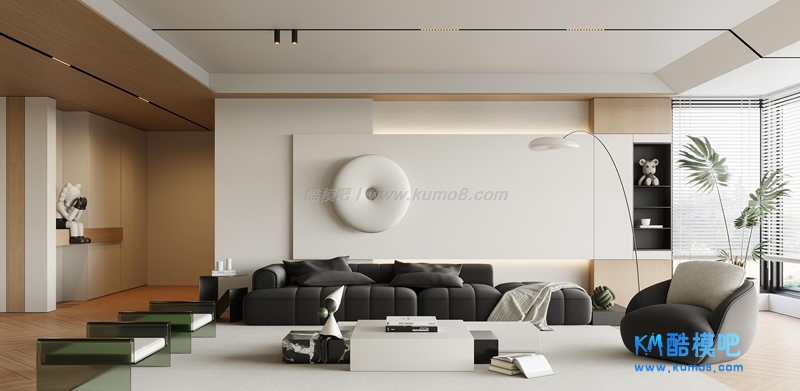 【客厅】奶油风轻奢客厅3d模型 3DMAX2016 cr渲染器.jpg