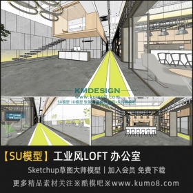 工业LOFT办公室体育创客中心SU模型