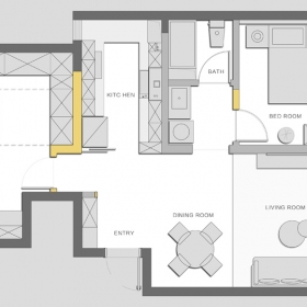 小户型 公寓 一居室平面图合集