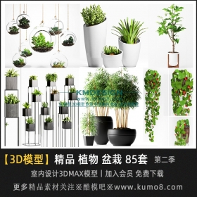 精品室内植物盆栽3Dmax模型 86套